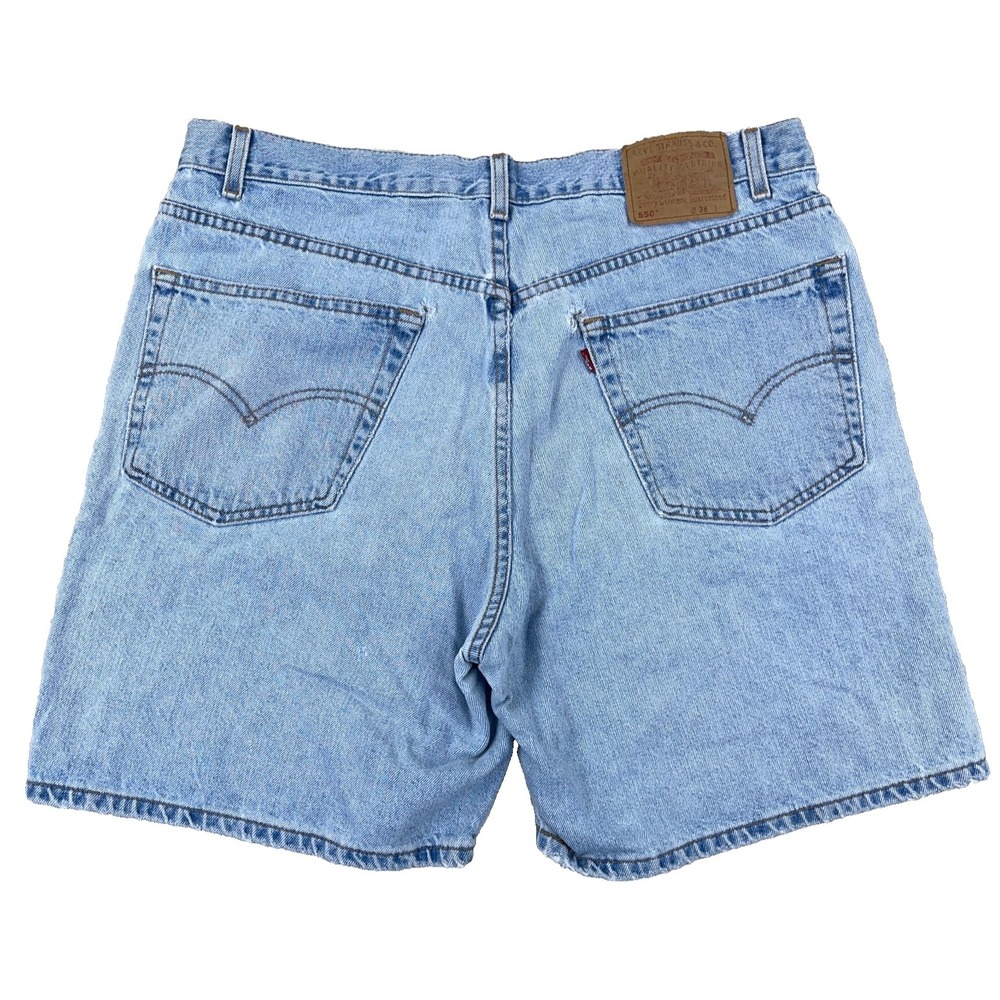 Vintage Levis 550 Shorts Men 38 Relaxed Loose Fit Blue Jean Jorts Baggy Y2K READ